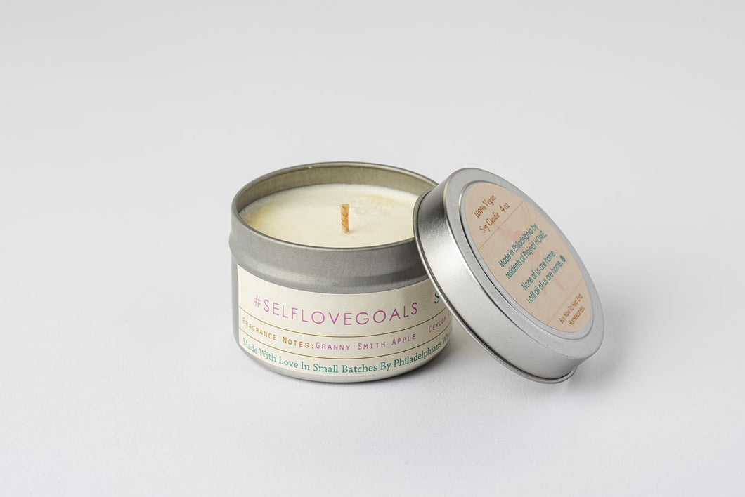 #selflovegoals 4oz Tin Candle