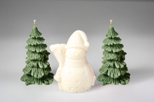 Load image into Gallery viewer, Candle Trio: Snowman &amp; Two Trees
