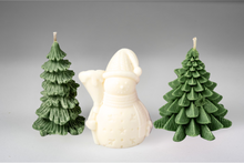 Load image into Gallery viewer, Candle Trio: Snowman &amp; Two Trees
